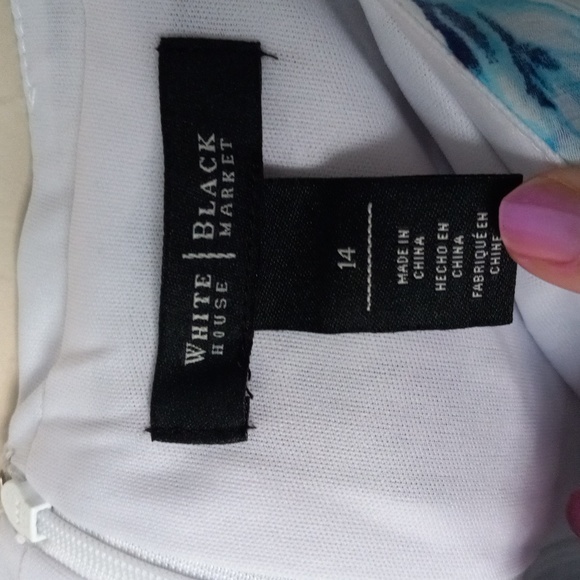 White House Black Market Dress 14 Watercolor Pastel Floral - Picture 4 of 10